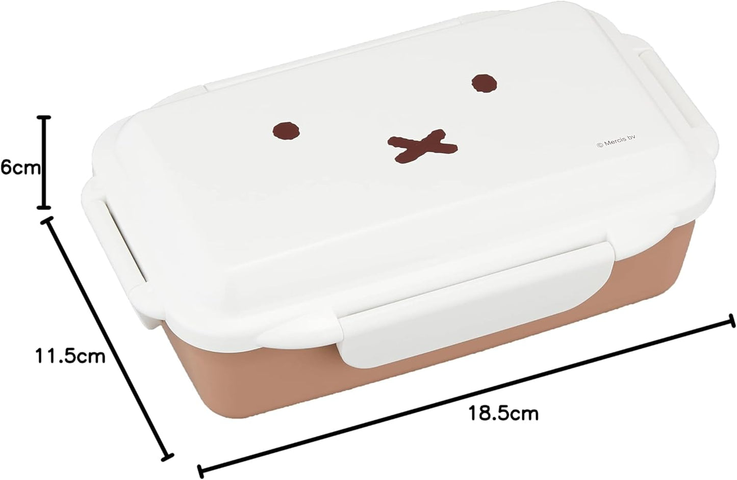 Kutsuwa Miffy Sealed 4-Closure Single Tier Bento Box