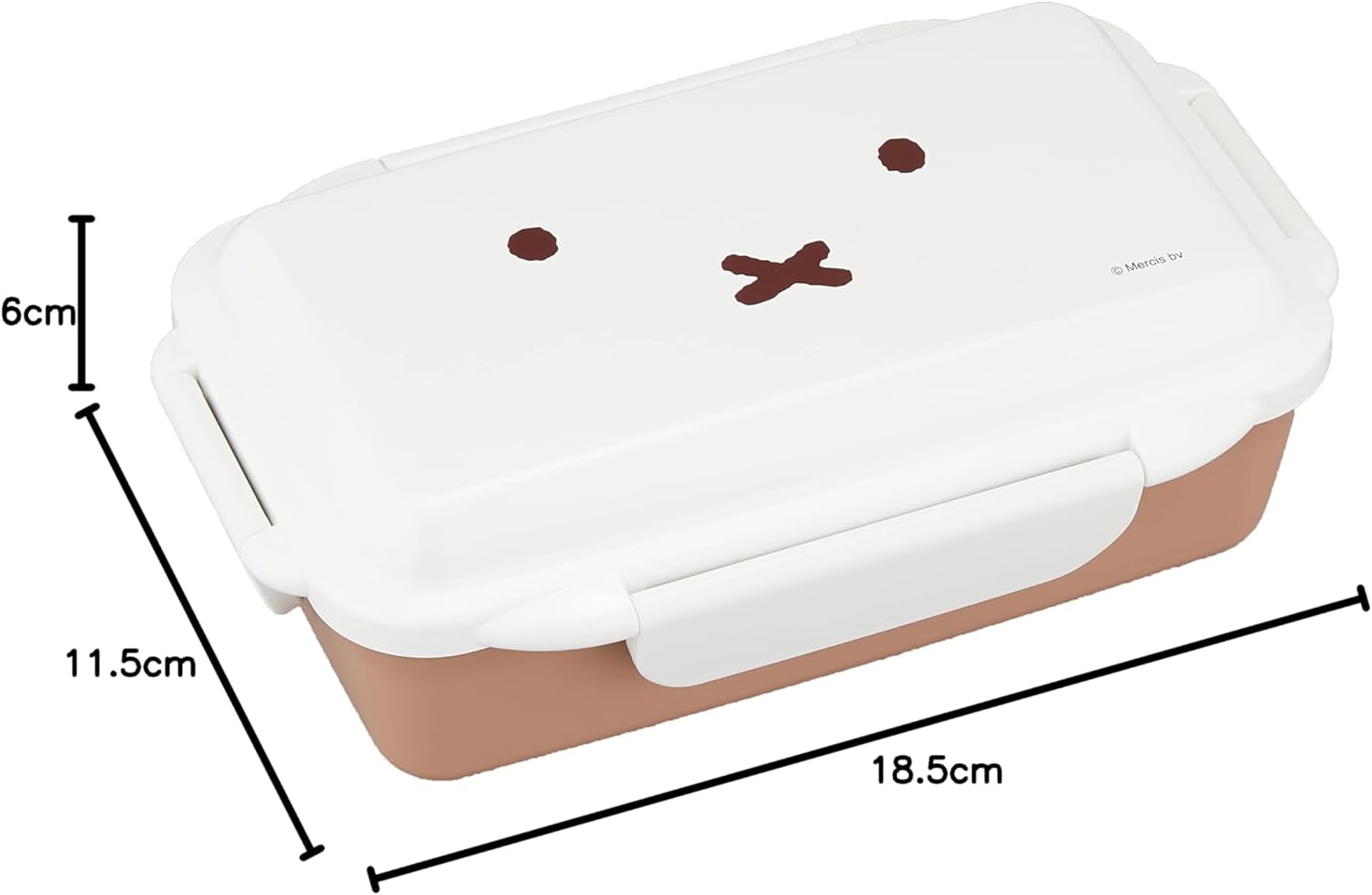 Kutsuwa Miffy Sealed 4-Closure Single Tier Bento Box