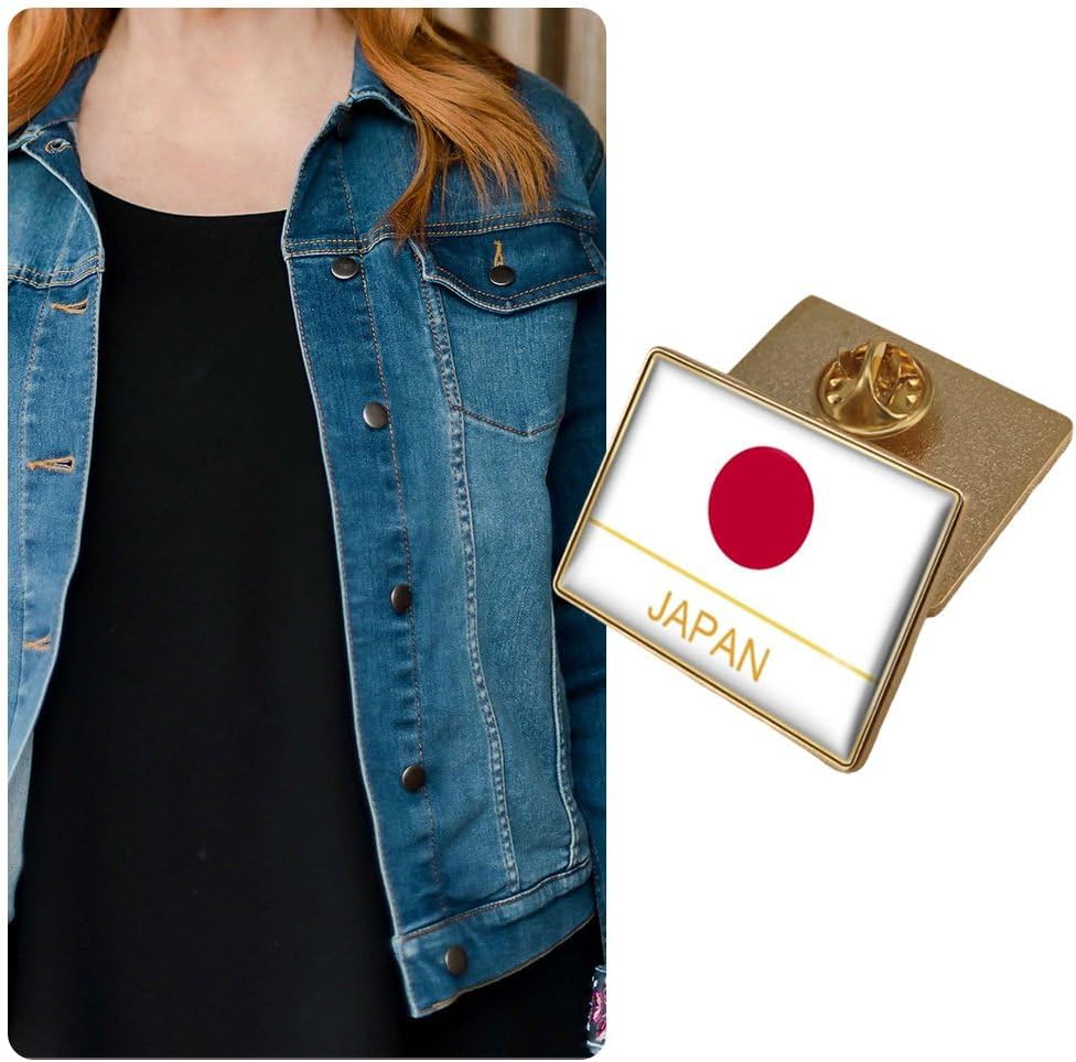 Hifeoos Japanese Flag Brooch Novelty Rectangle Japanese Flag Brooch Crystal Pin Lapel Pin Badge Metal Clothing Hat Bag Jewelry Accessories 32*23mm
