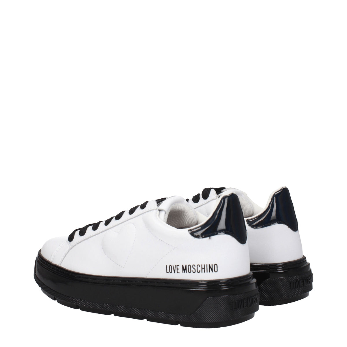 Moschino モスキーノスニーカーの女性レザーホワイト/ブラックが大好きです - Image 5
