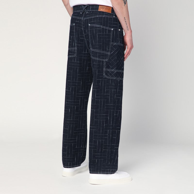 Kenzo Kenzo Kenzo Waves Blue Cargo Jeans - Image 5