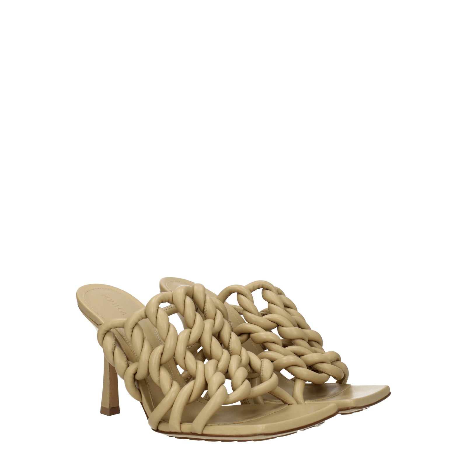 Bottega Veneta Sandals Women Leather Beige/Cane Sugar - Image 5