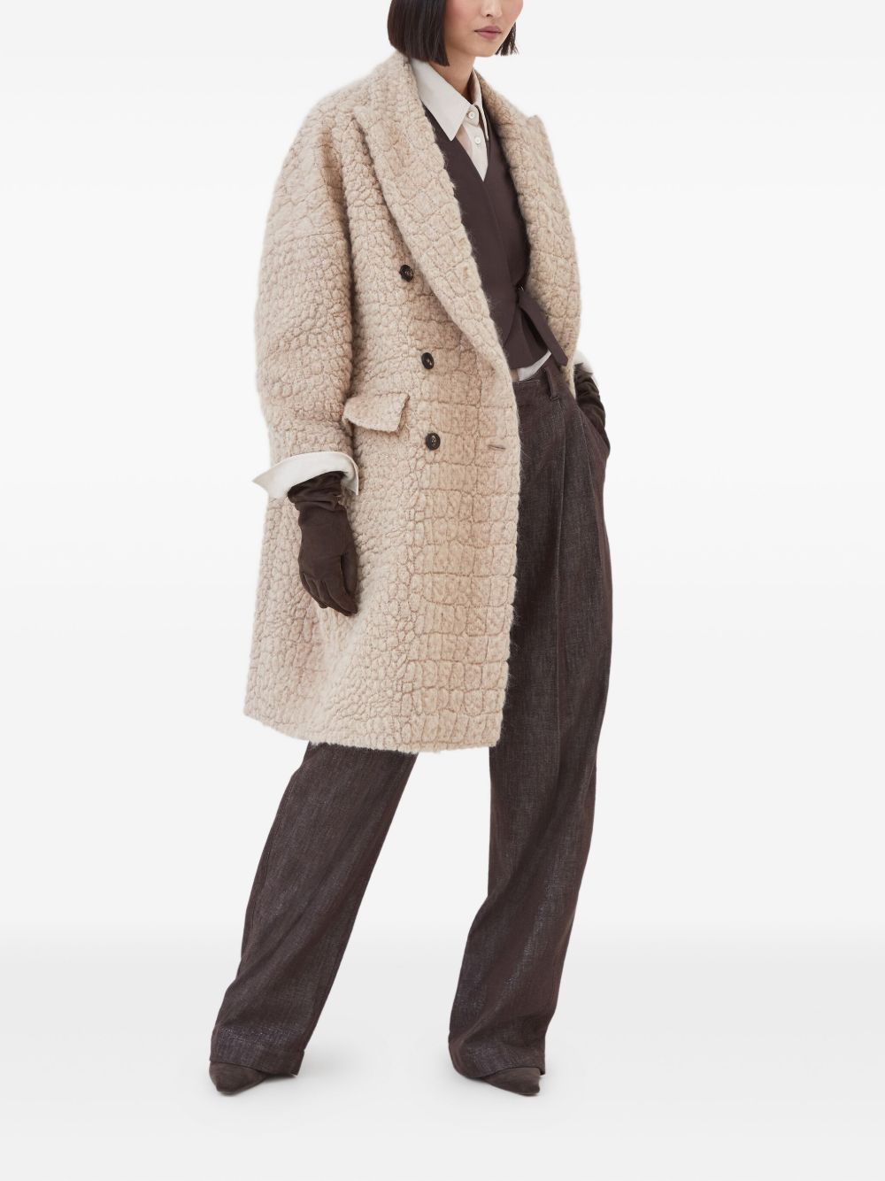 Brunello Cucinelliウール二重胸肉コート - Image 5