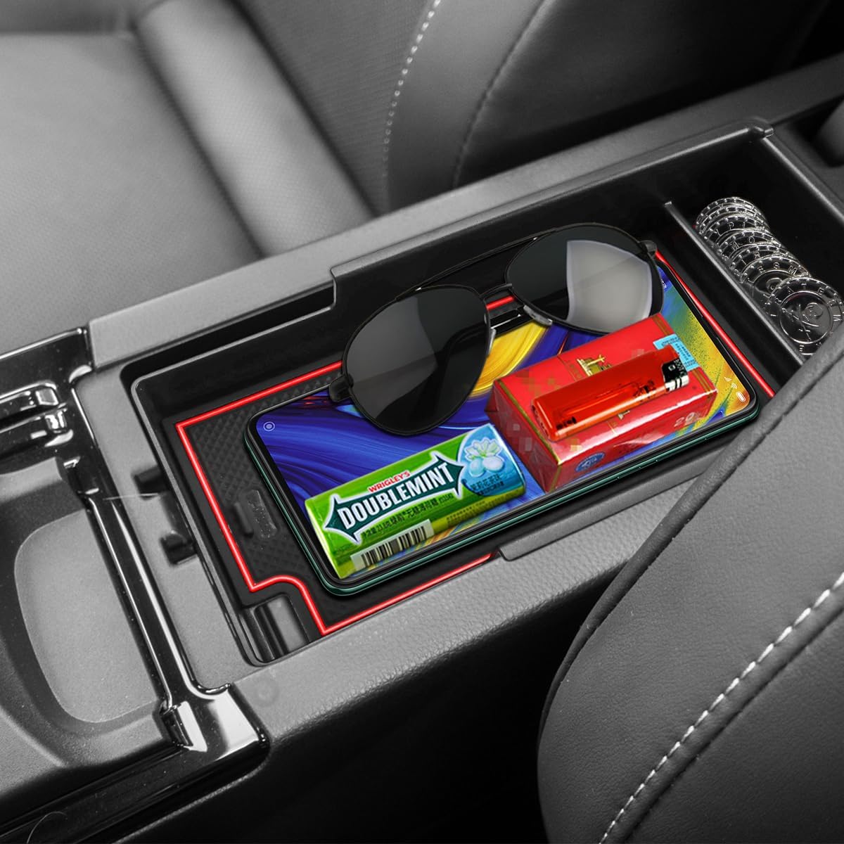 Marchfa (Toyota Prius 60 Series/65 Series) Console Tray Center Console MXWH60-AHXHB MXWH60-AHXHB 2023.1~ Prius PHEV 2023.3~ ABS Material Charging USB Function Interior Parts Red (Red)