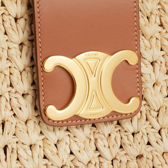 CELINE Cabas triangle in raffia and calfskin - Image 5