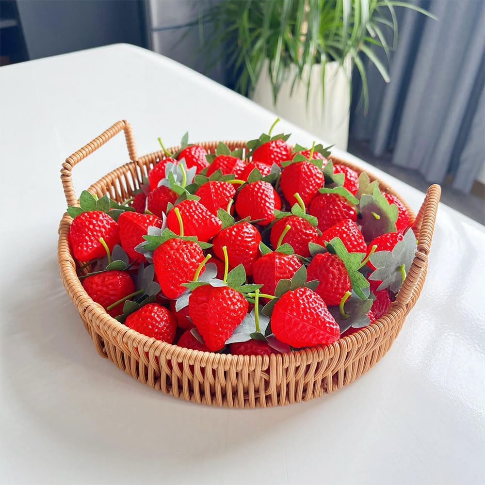 Set of 20, Strawberry, Strawberry, Life-like, Food Sample, Cake Shop, Fruit Shop Display, etc. (1.4 x 1.2 inches (3.5 x 3 cm)