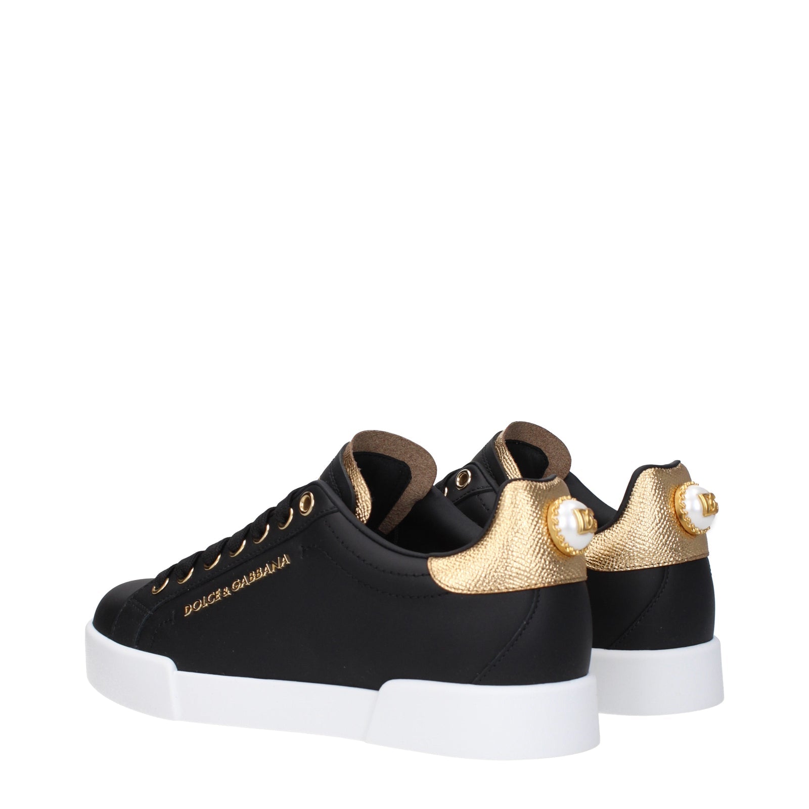 Dolce  Gabbana ドルチェ＆ガッバーナスニーカーポルトフィーノ女性レザーブラック/ゴールド - Image 5