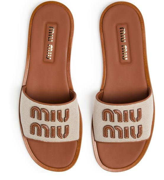 MIU MIU ロゴ入り レザーミュール - Image 5