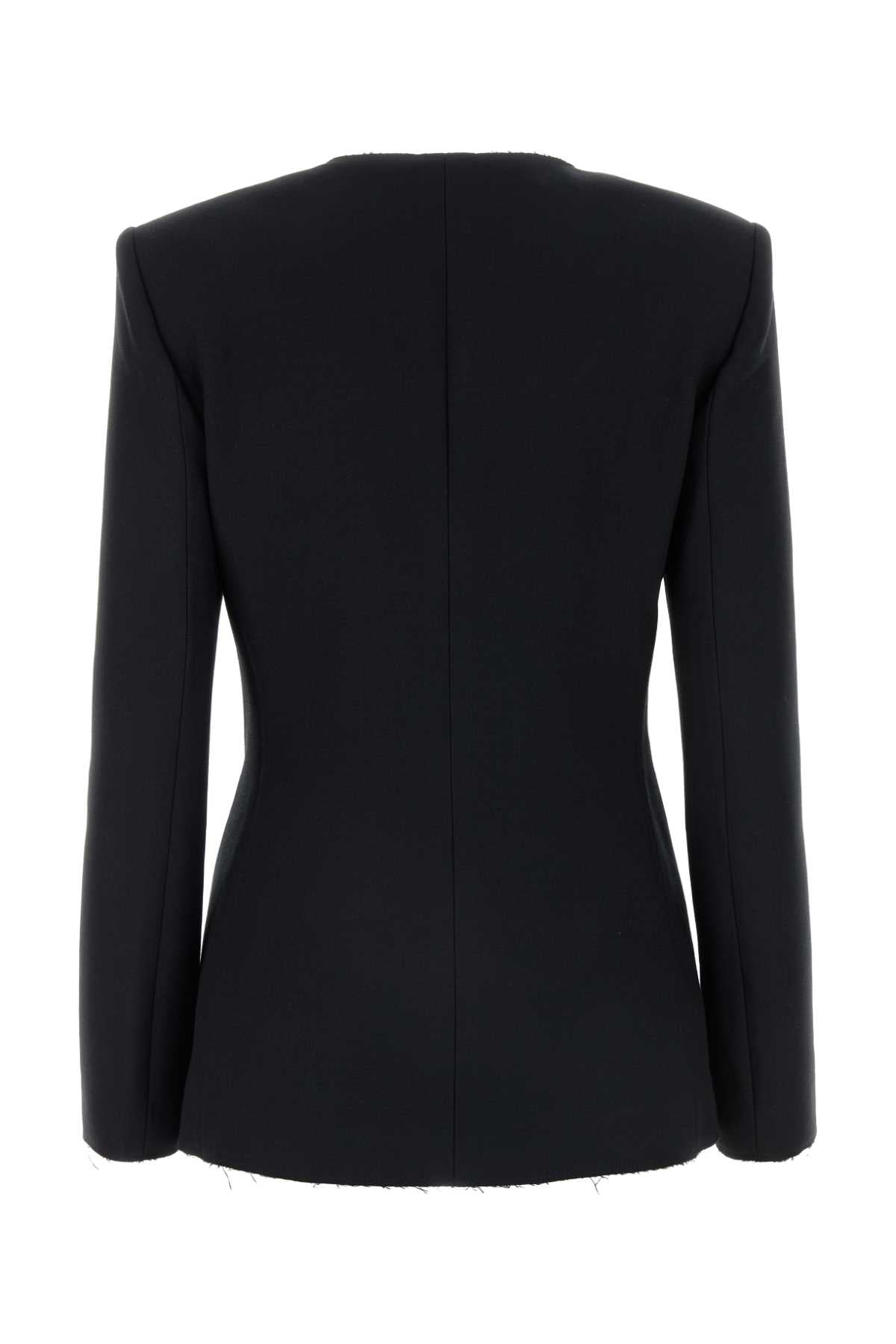 Msgm MSGMブラックストレッチポリエステルブレンドブレザー - Image 5