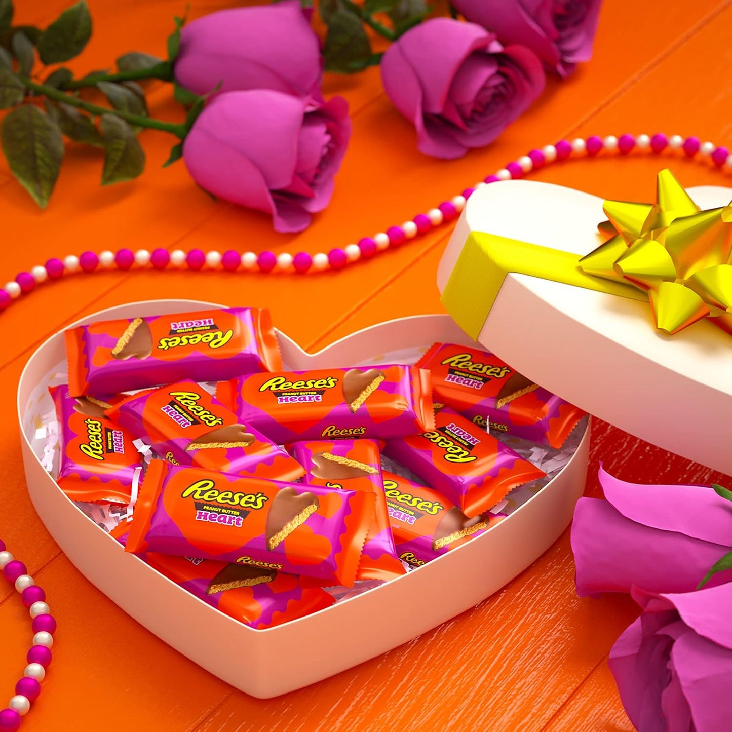 Reese's Milk Chocolate Peanut Butter Hearts, Valentine's Candy Packs, 1.2 oz (6 Count)