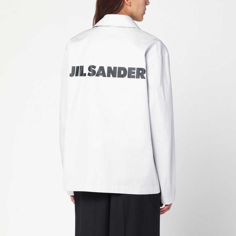 Jil Jil Sander Light Grey Cotton Taffetaジャケットロゴ付き - Image 5