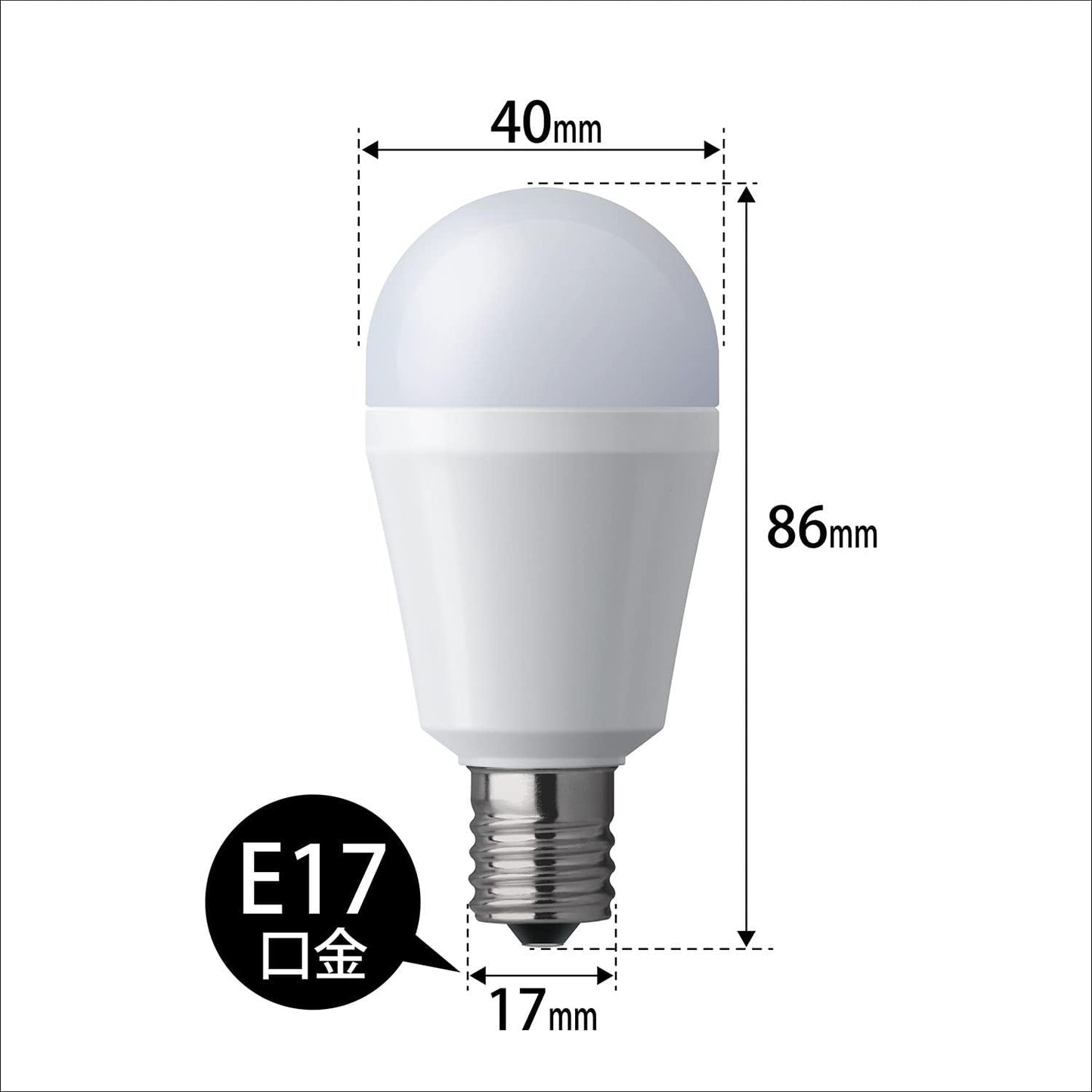 Panasonic Mini Krypton Type Paluck LED Bulb, E17 Base, 60W Bulb Equivalent, Warm White Equivalent (7.1W), Small Bulb, Wide Light Distribution Type, 1-piece, Insulation Material Construction Tool