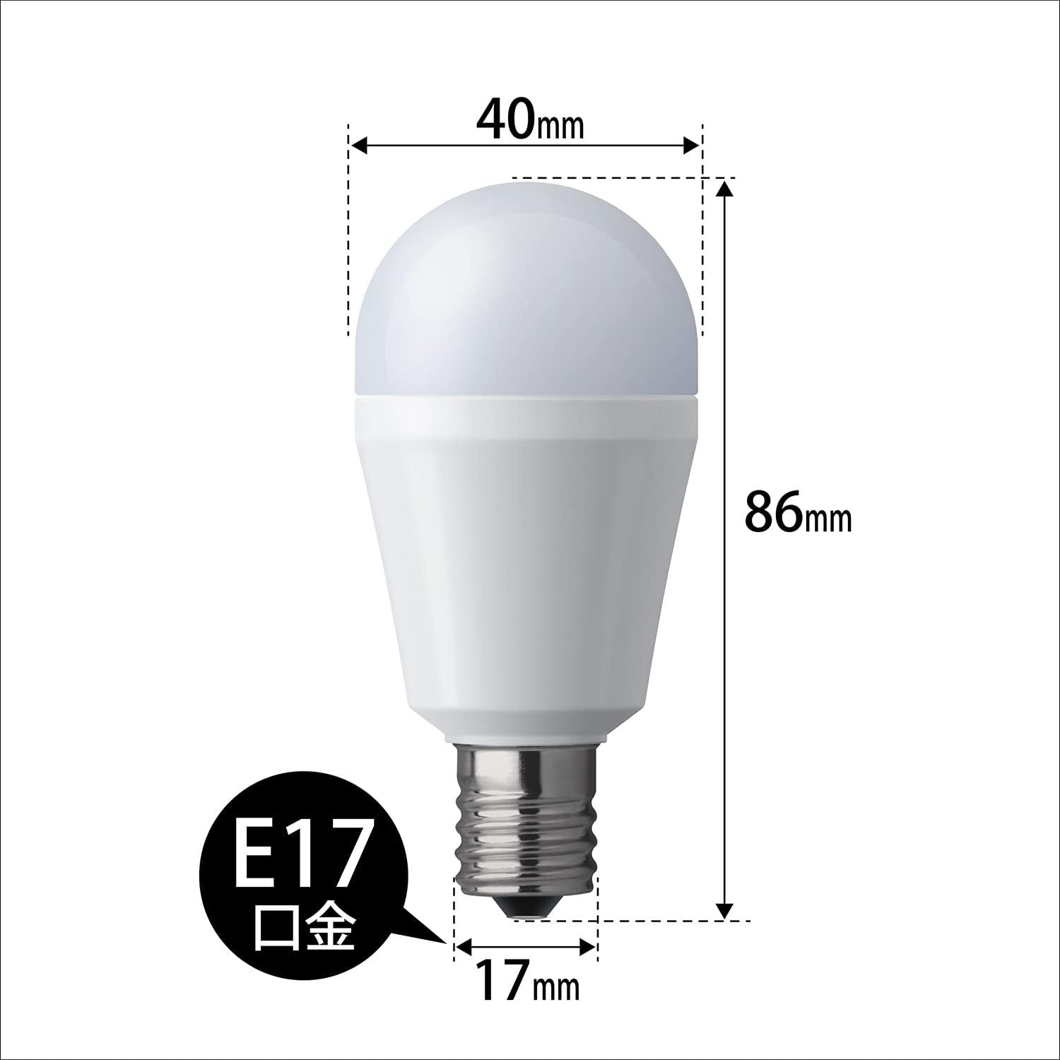 Panasonic Mini Krypton Type Paluck LED Bulb, E17 Base, 60W Bulb Equivalent, Warm White Equivalent (7.1W), Small Bulb, Wide Light Distribution Type, 1-piece, Insulation Material Construction Tool
