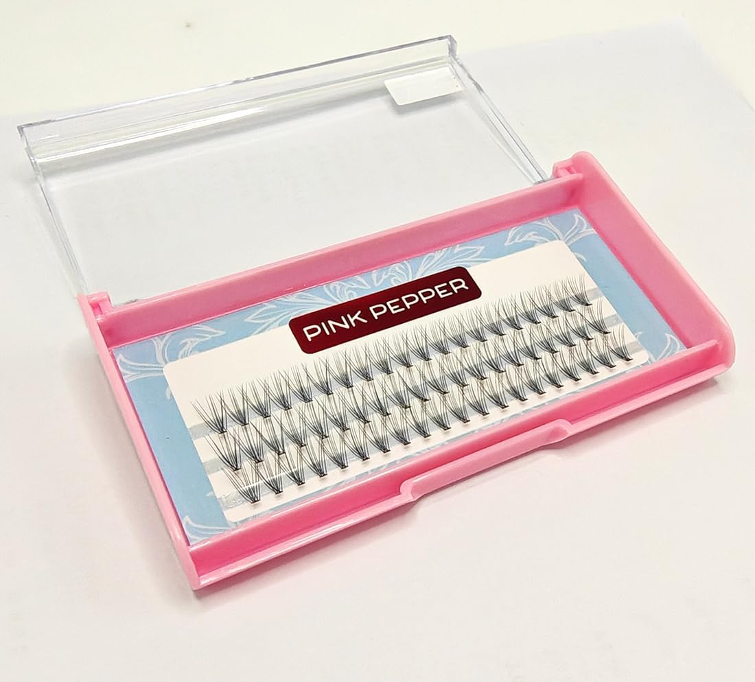 PINK PEPPER Self Eyelash Extensions, For Partial Tsukema Parts, DIY, Matsueku, Flare, 10 Bundles (0.4 inches (10 mm)