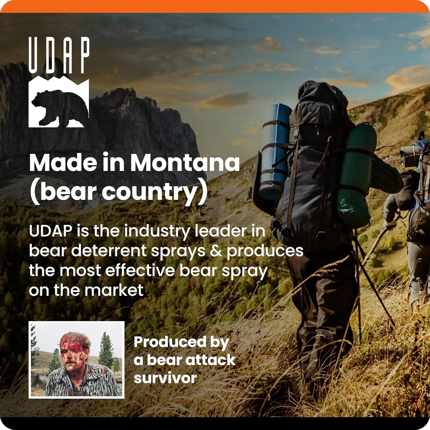 EPA Certified UDAP Bear Spray with Holster (Adopted by U.S. Forest Service) Officially Imported Bear Spray Commercial Use Municipal Introduction Corporate