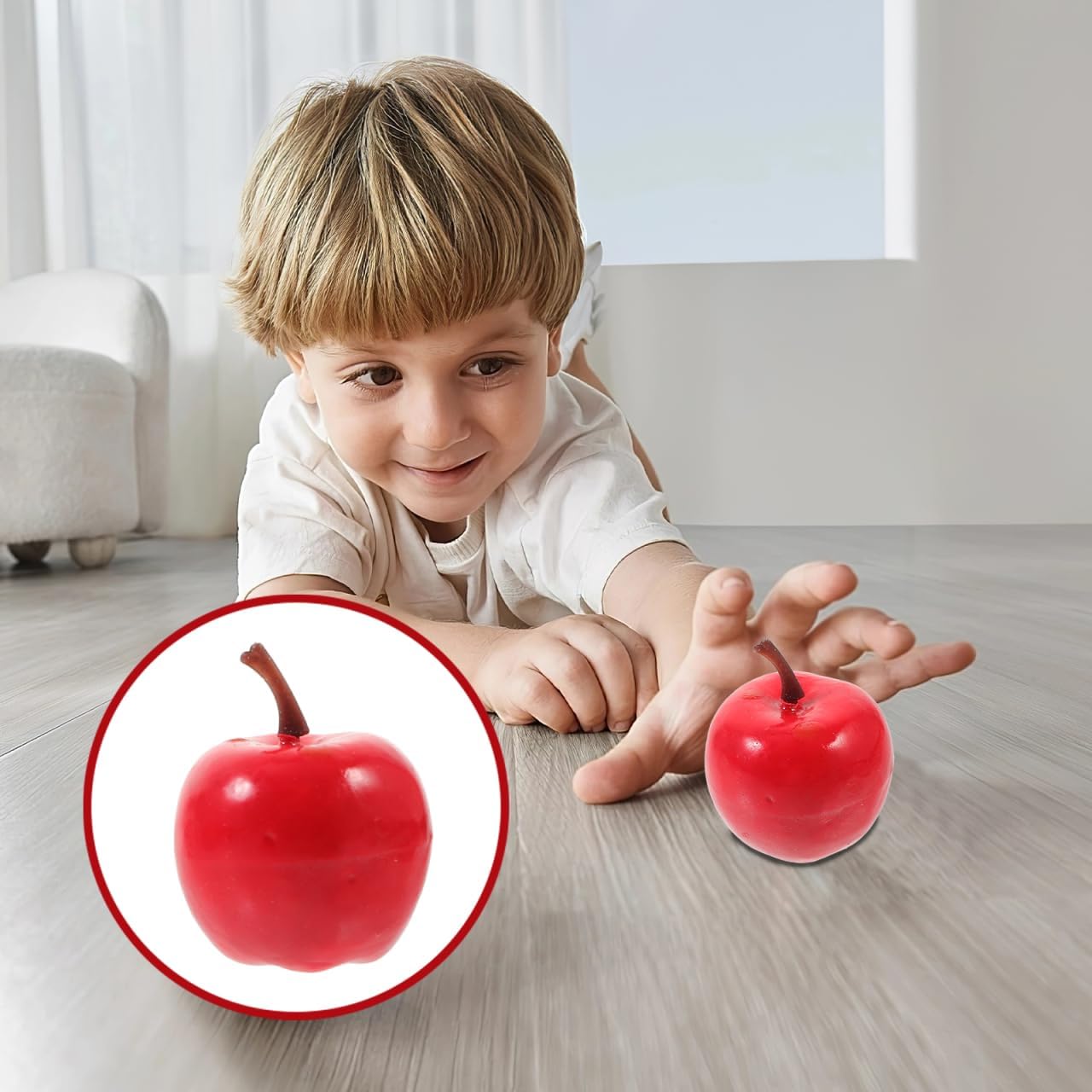 DOITOOL 20pcs Artificial Fruit Model Miniature Real Fruit Model Red Apple Desktop Decoration Market Display Educational Props