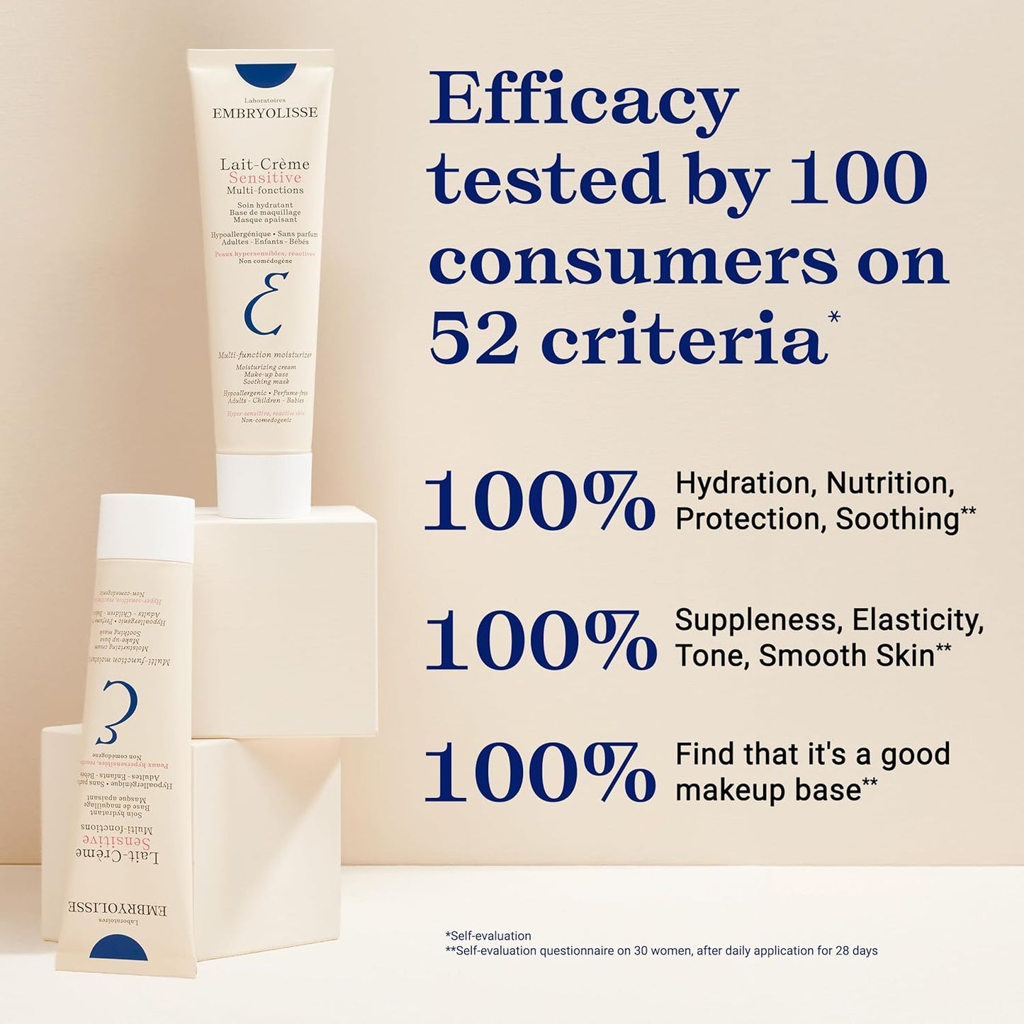 Embryolisse Moisture Cream, Sensitive, 3.4 fl oz (100 ml), Sensitive Skin, Fragrance-free, Moisturizing, Makeup Base, Baby, Body Care, Fragrance Free