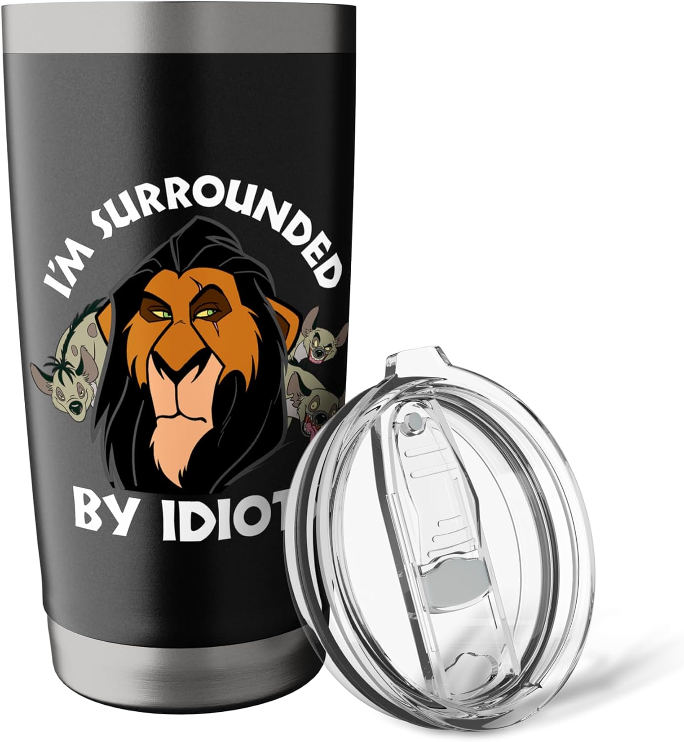 Disney Vaso aislado de acero inoxidable The Lion King Scar Surrounded By Idiots
