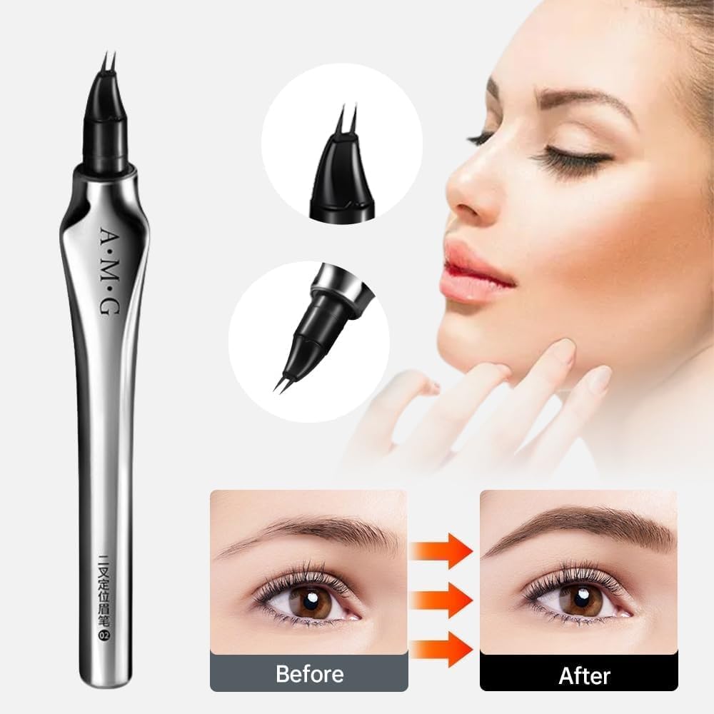 New Feeling Eyebrow Ultra Fine Liquid Eyebrow Pencil, Ultra Fine Double Claw Eyebrow Pencil, Natural Coloring, Waterproof and Long Lasting, No Smearing, No Fading, Beginner's Essentials 02