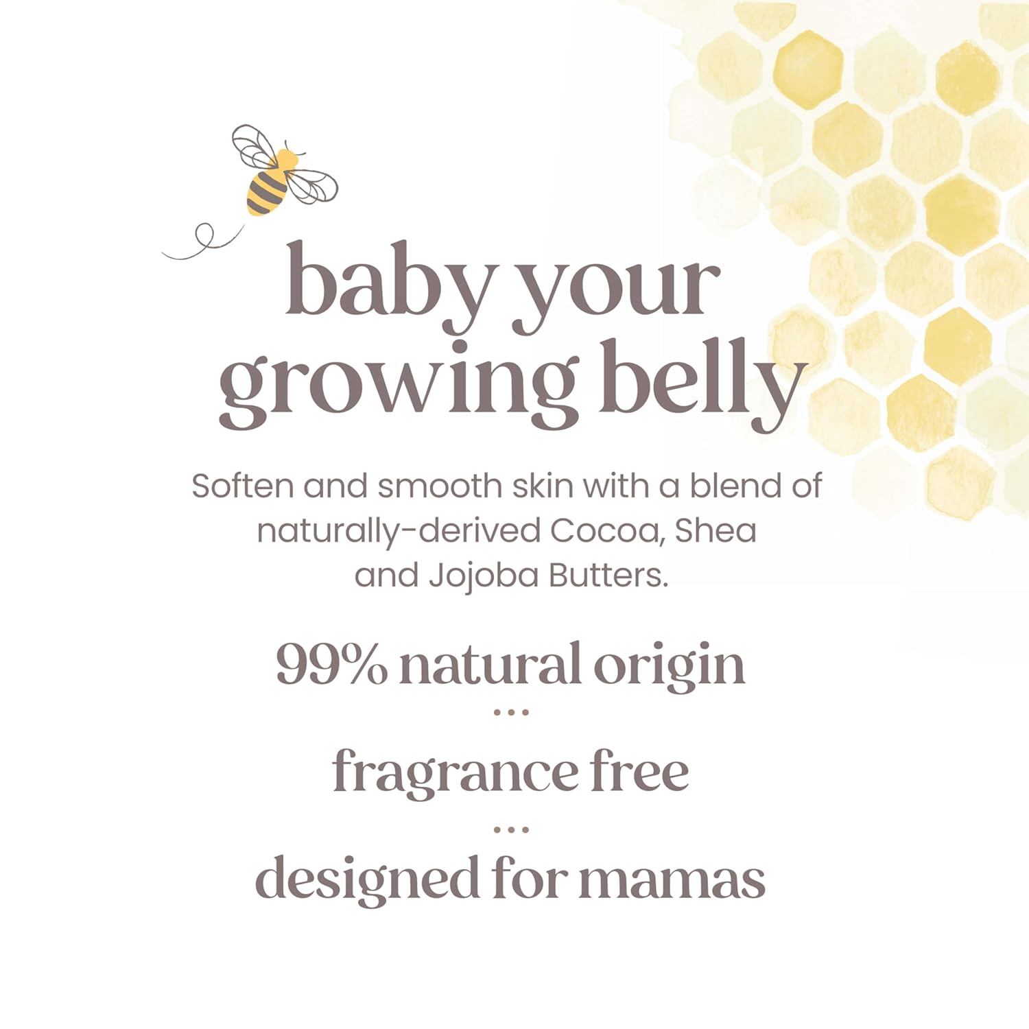 Crema Burt's Bees Mama Belly Butter para marcas de estiramiento durante el embarazo, masajea el cuerpo y reduce la apariencia de cicatrices, cuidado prenatal y postnatal de la piel del vientre