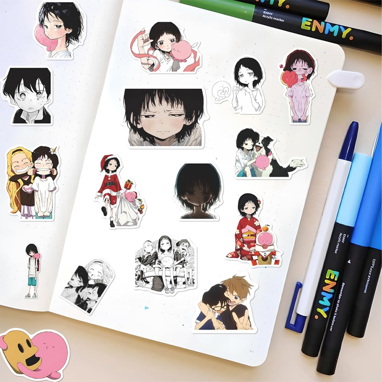 Tacopy Shizuka Kuze Marina Micazaka Anime Moe Goods Stickers, 98 Pieces, PVC, Waterproof, Cute, Stylish, Waterproof, Popular, Anime Manga Stickers, Diary, Stickers, DIY, Car, Motorcycle, Helmet