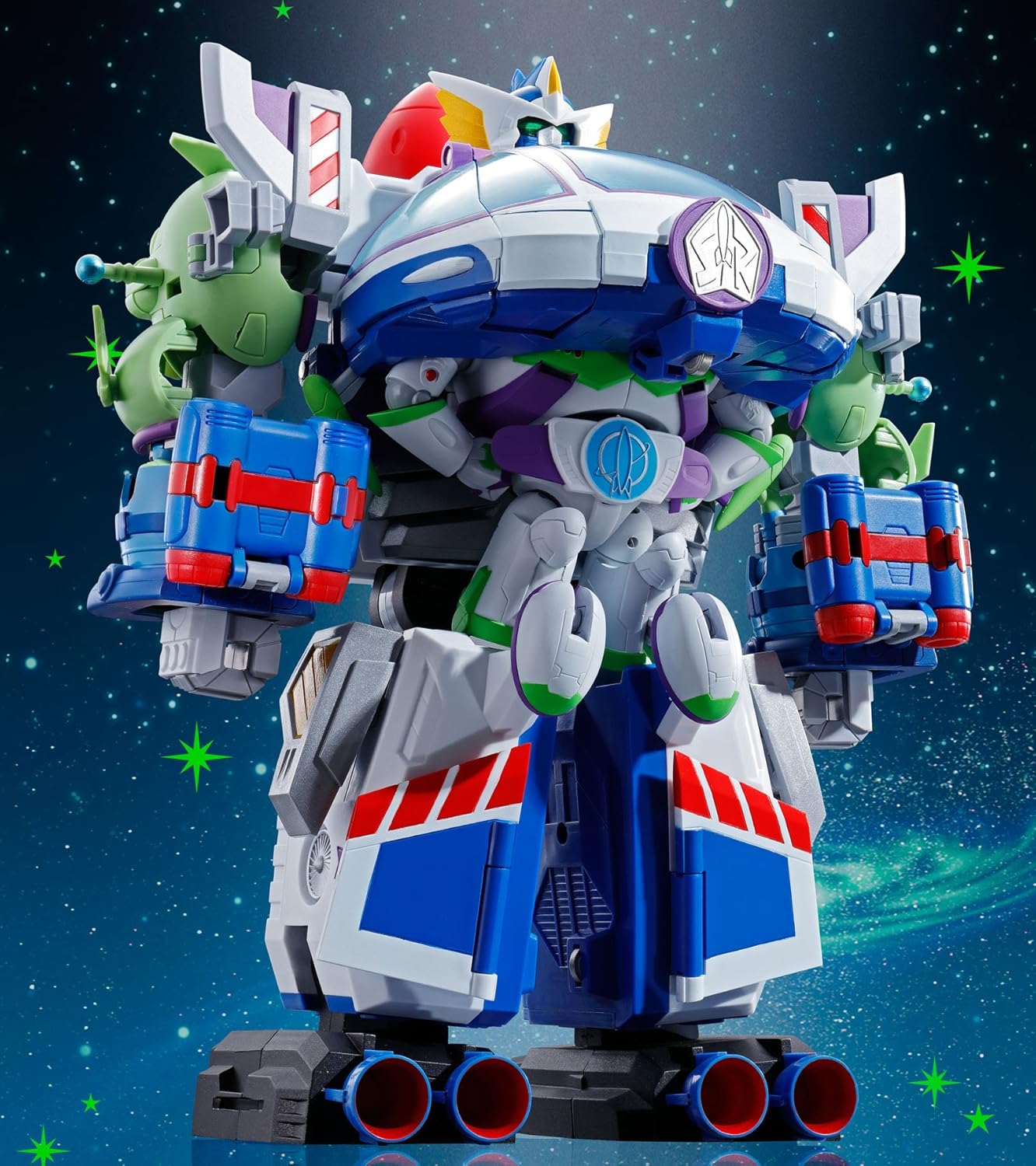 Tamashi Nations Chogokin Toy Story Super Combined Buzz the Space Ranger, Robot, Approx. 8.1 inches (205 mm), ABS & Die-Cast & PVC Pre-Painted Action Figure