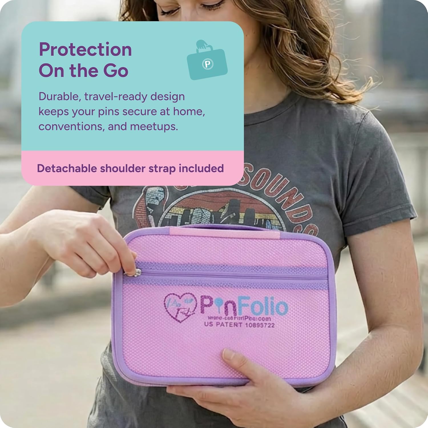PinFolio™ Estuche de Exhibición de Pines Clásico – Fácil para Todas las Edades, No Se Necesitan Respaldos de Pines, Tecnología Stick'N'Go®, Capacidad para 60 Pines |