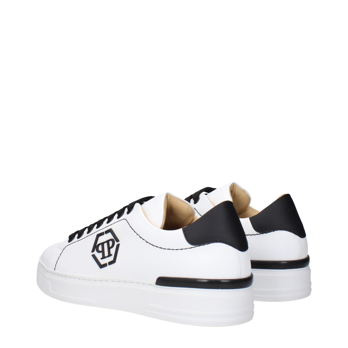 Philipp Philipp Plein Sneakers Hexagon Mens Leather White/Black - Image 5