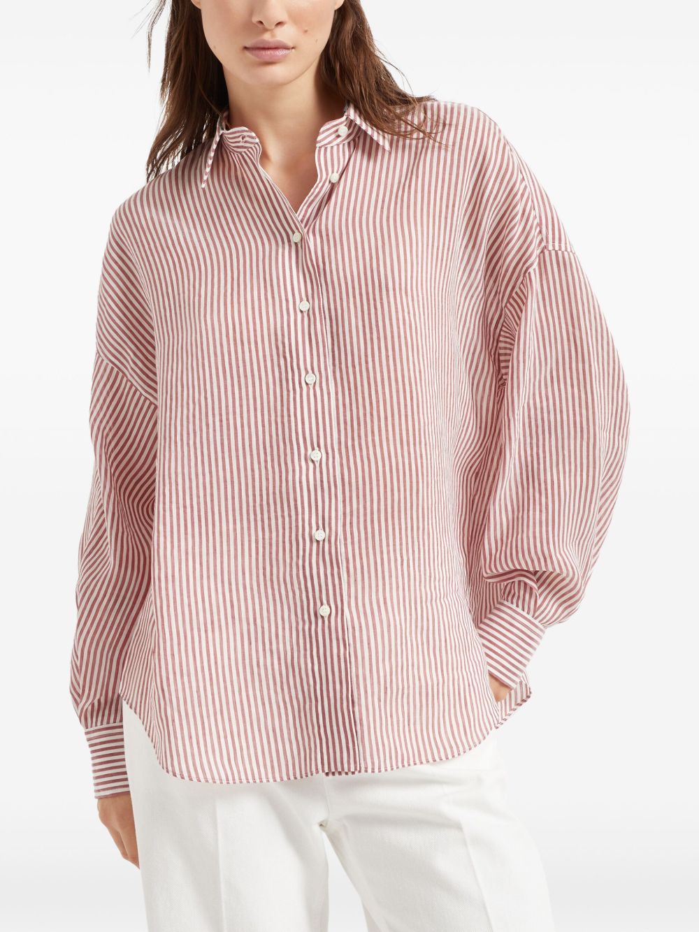 Brunello Cucinelli Striped Linenシャツ - Image 5