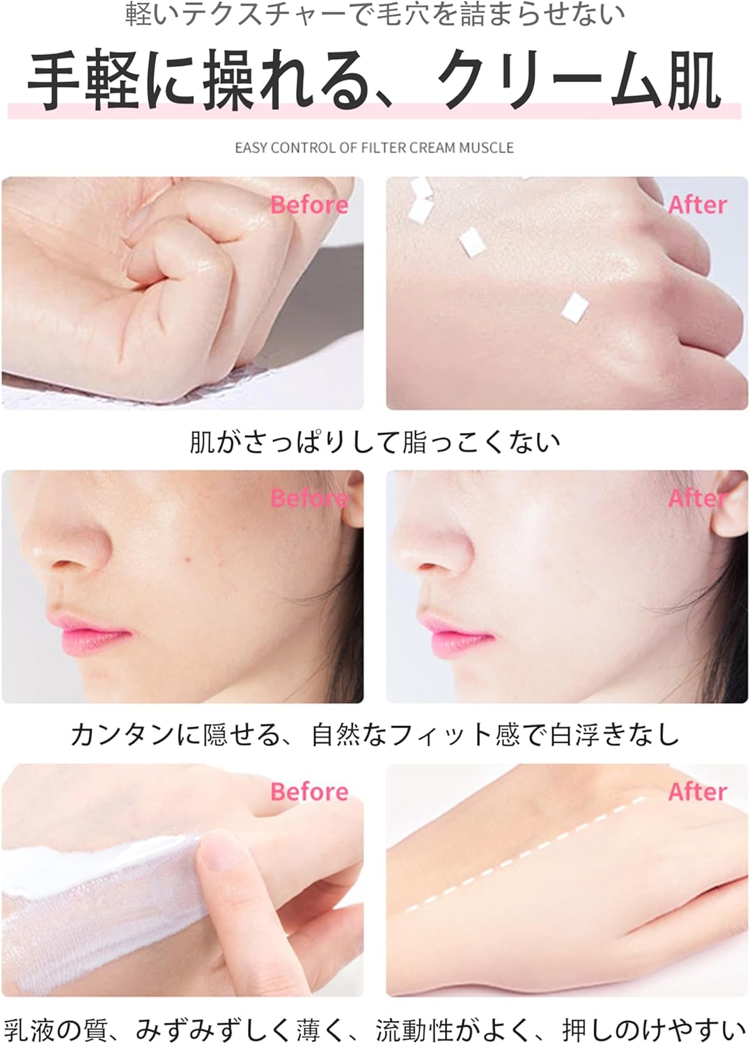 Niacinamide Makeup Cream, 1.0 fl oz (30 ml), 3 in 1 Skin Care, Makeup Cream, Korean Cosmetics, Funde, Light Natural Makeup, Pore Cover & Bright Skin, Moisturizing Base, Genuine Product