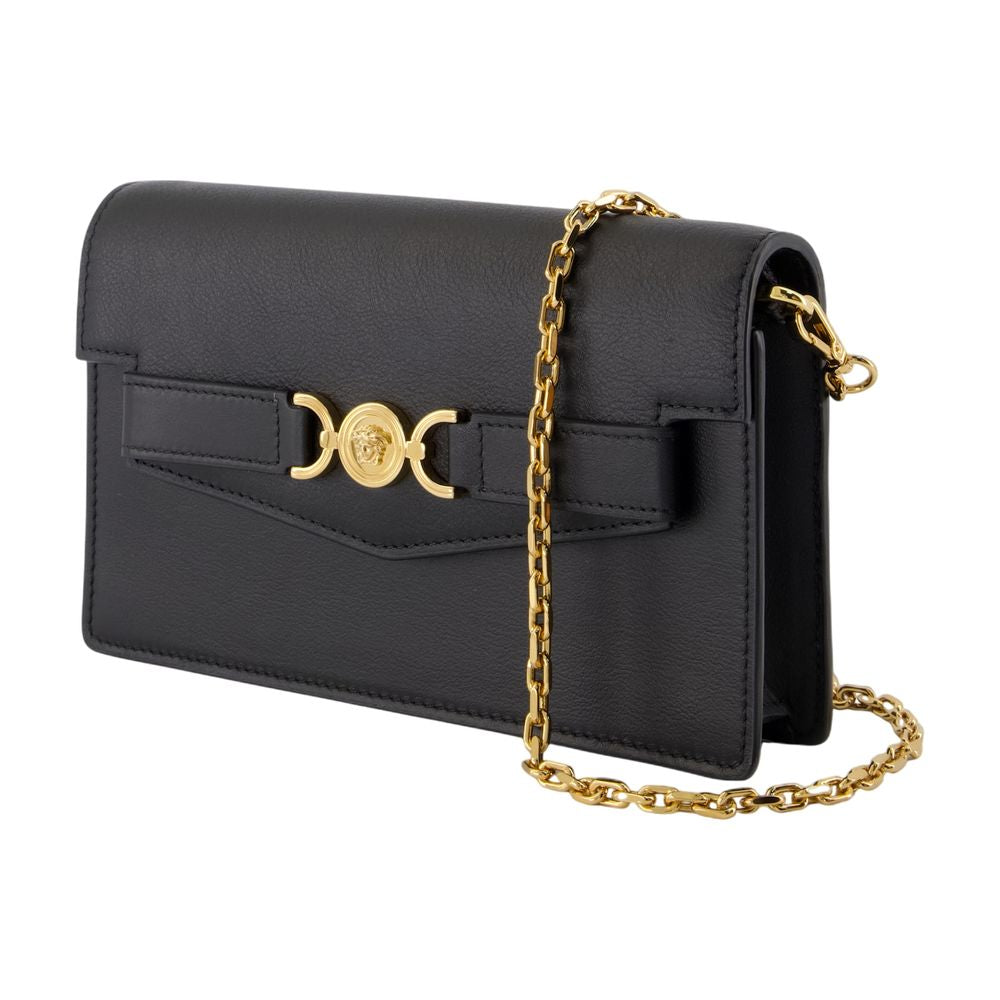 Versace チェーンヴェルサーチレザーブラックの財布 - Image 5