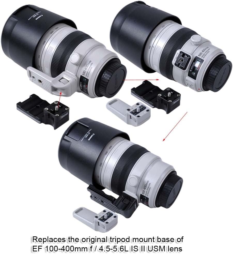 iShoot Tripod Mount Ring Foot, Camera Ring Tripod Leg, Lens Support Collar Leg, Lens Bracket Lapel, Tripod Socket Leg, For Canon EF 100-400mm f/4.5-5.6L IS II USM, Fits ARCA-SWISS Head / Tripod Ball