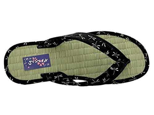 Daimyo Shokai Women's Thong Tatami Folding Sandals Japanese Pattern, Made in Japan