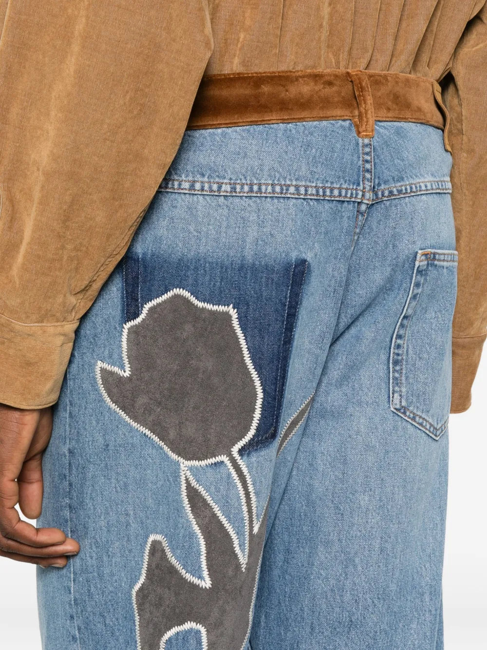 Marni ベルベットトリムと花柄アップリケ付きマルニ ジーンズ - Image 5