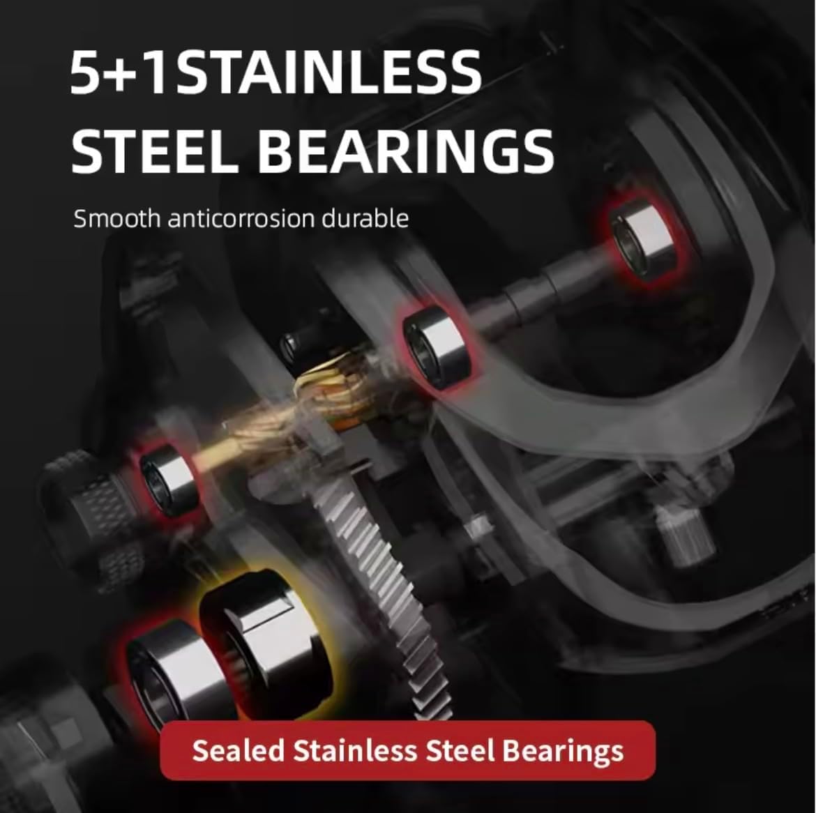 J-BARZILLAI Lightweight 5.3 oz (151 g) Bait Reel, Magnetic Brake, Vertical Reel, Equipped with Drag Sound