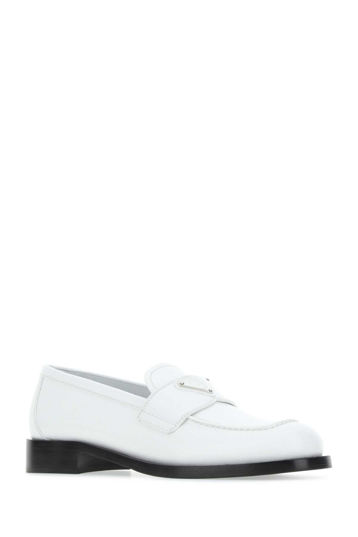 Prada プラダホワイトレザーローファー - Image 5