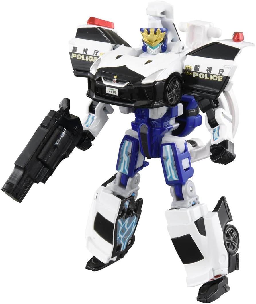 Takara Tomy Tomica Jobleiber TJBDX United Police Braver Combination Set Patrol Car & Motorcycle, Mini Car Toy, Ages 3 and Up