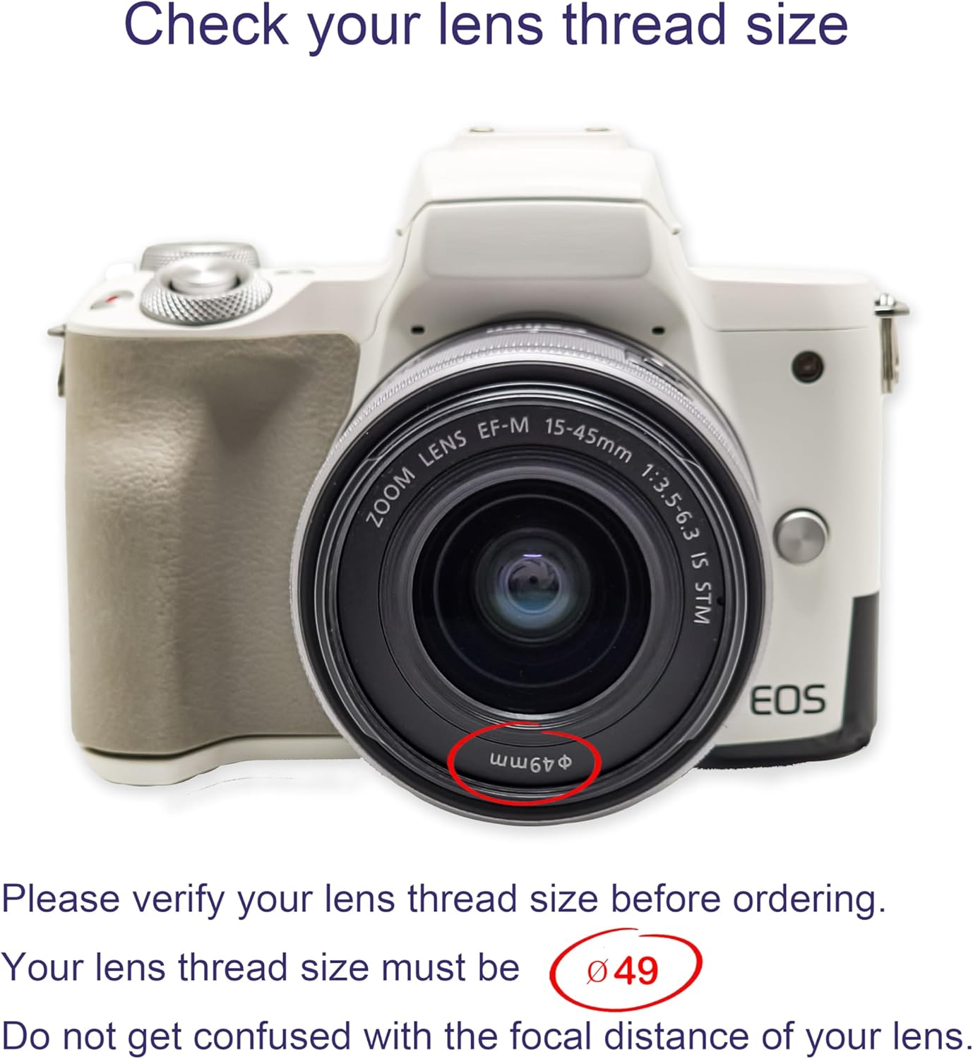 FotoZ 49mm 10x Professional Macro Conversion Lens Super Macro Lens for Canon EOS M6 M50 Mark II M100 M200 R50 R100 EF-M 15-45mm RF-S 18-45mm Kit Lens