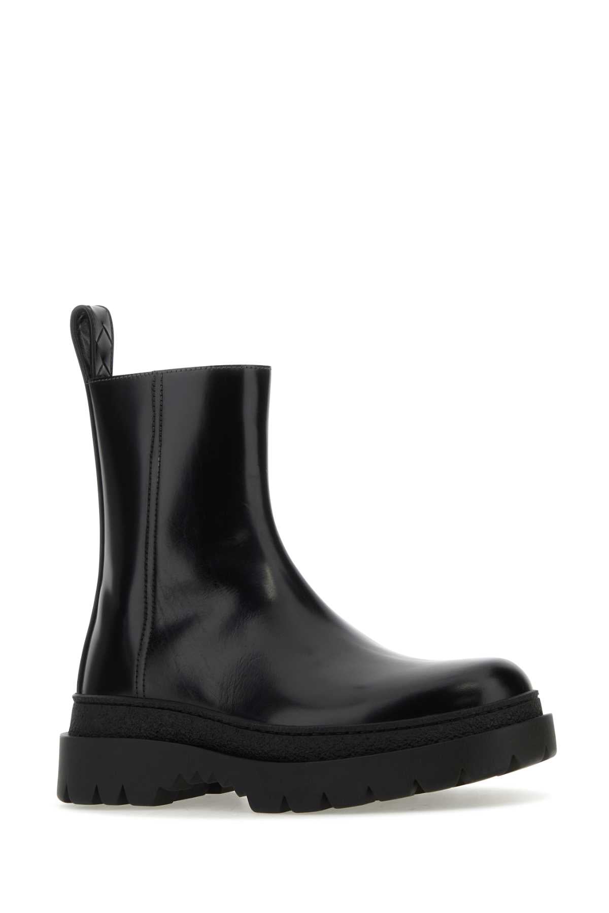 Bottega ボッテガベネタブラックレザーハイウェイアンクルブーツ - Image 5