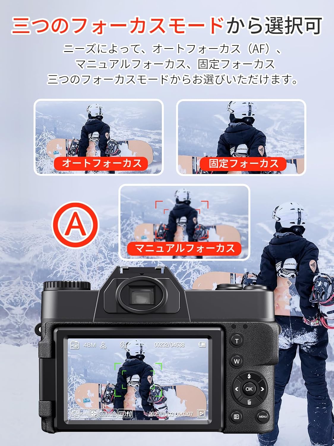 Moledro Digital Camera, 4K Digital Camera, Wifi Transfer Function, 48 Megapixels, 180 Degree Rotatable Display, 32 GB Micro SD Card Included, 16x Digital Zoom, Autofocus Function, Webcam, HDMI Output,