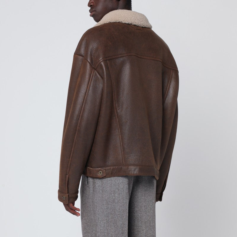 Salvatore Salvatore Santoro Burnt Brown Leather Jacket - Image 5