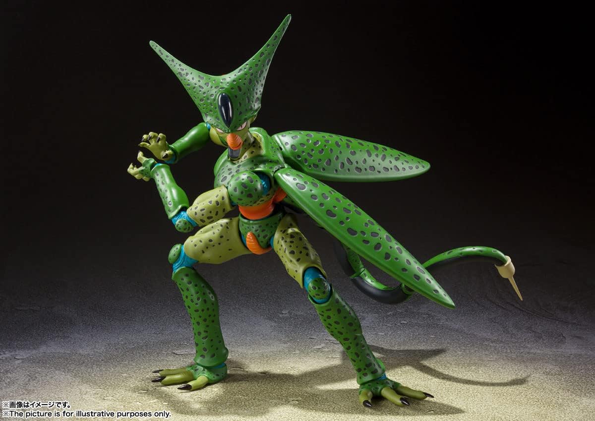 TAMASHII NATIONS S.H. Figuarts Dragon Ball Z Cell 1st Form (Resale Version), Approx. 6.7 inches (170 mm), PVC & ABS, Pre-painted Action Figure