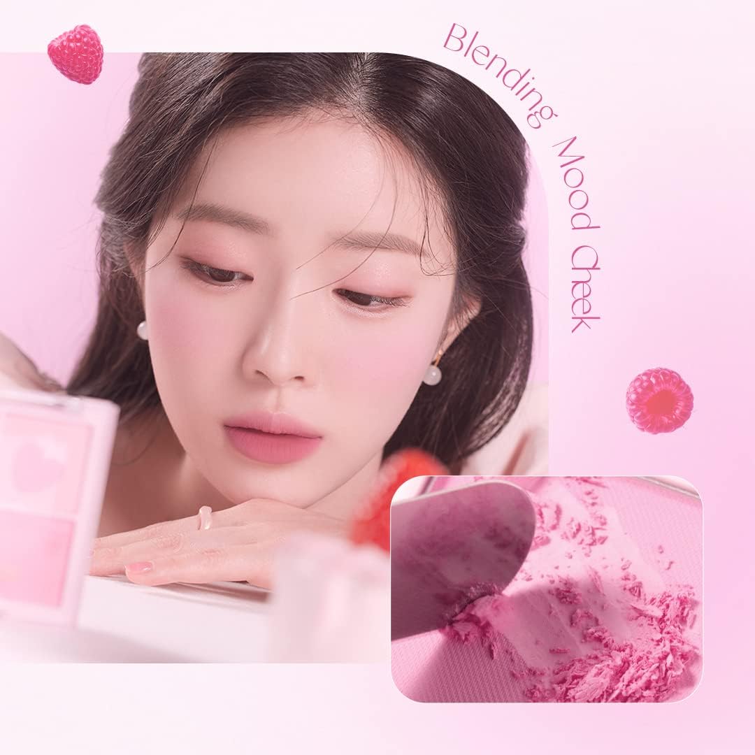 "Official" dasique Daisy Blending Mood Cheek Blending Mood Cheek Blending Mood Cheek / Blusher Palette / 4 Color Brasher / Yeve/Brevet / Warm Tone & Cool Tone/ Cheek Palette (06 Berry Smoothie 06 Berry Smoothie)