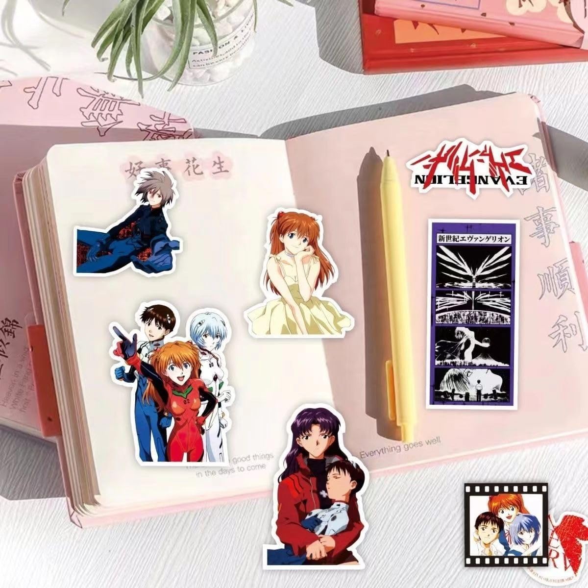 Shin Evangelion Neon Genesis Evangelion Anchor Shinji Ayanami Asuka Sticker Collection Sticker Set Anime Cartoon Stickers Cute Notebook Stickers Children's Stickers Waterproof PVC Sticker Character