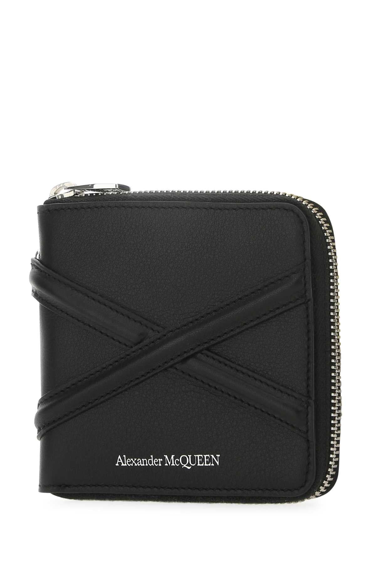Alexander アレクサンダーマックイーンブラックレザーウォレット - Image 5