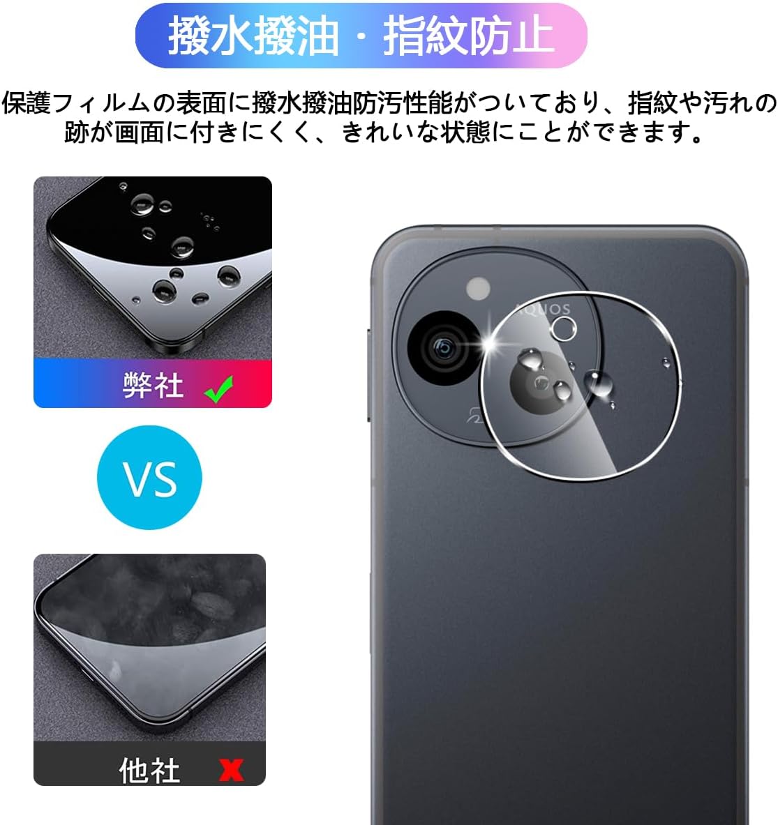 [Set of 2] Compatible AQUOS Sense9 SH-53E SHG14 Camera Film [Nippon Asahi Glass 9H Hardness] Lens Film for AQUOS Sense9, Camera Protective Film, Compatible with Aquos Sense 9 Camera, Lens Protection,