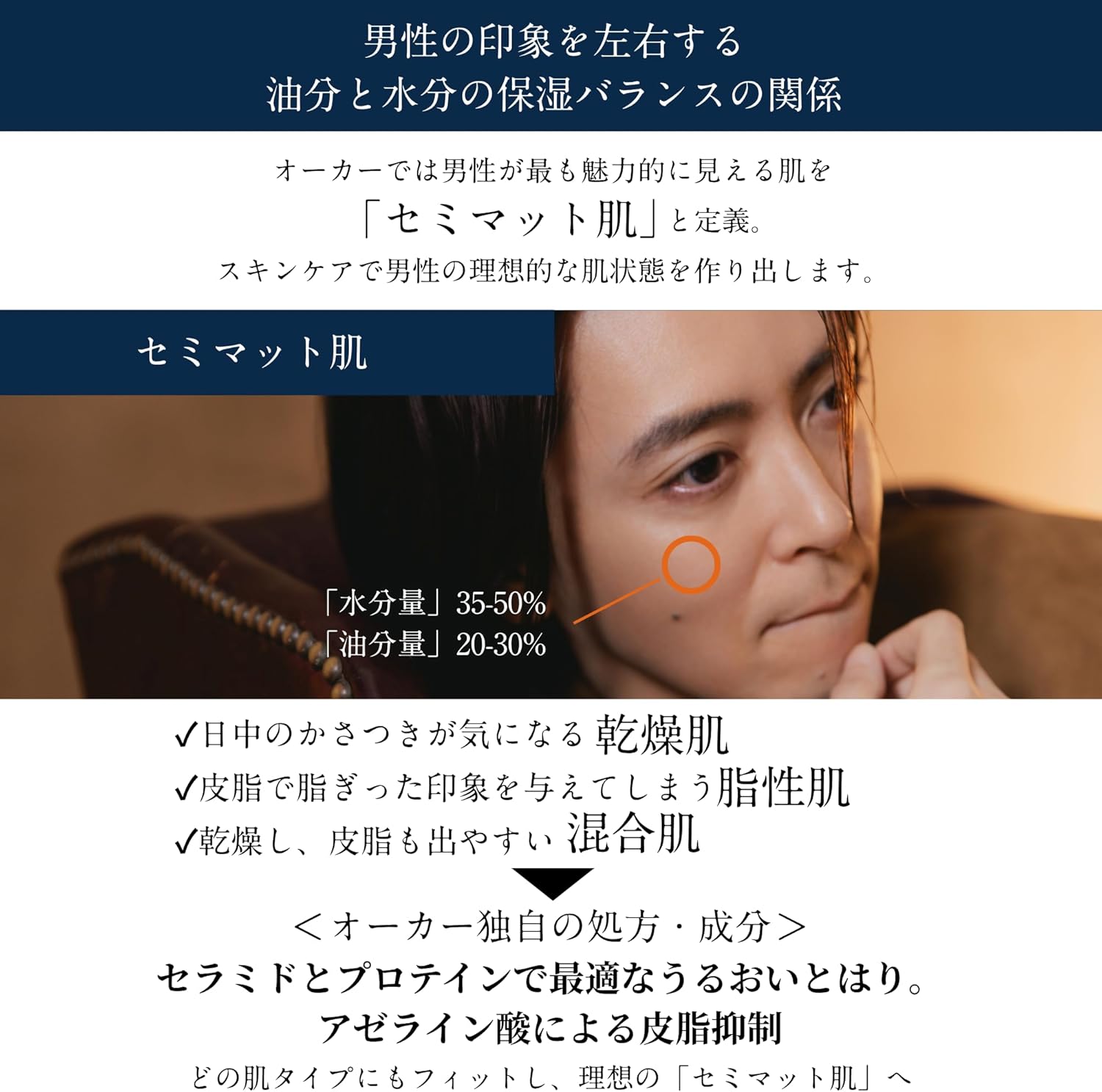 OCHER OCHER The Serum (Supervised by a Dermatologist) Men's Beauty Essence, All in One 5.1 fl oz (150 ml), Bactiol, Niacinamide, CICA, Vitamin C Derivative, Azelaic Acid, Moisturizing, Hali, Shine