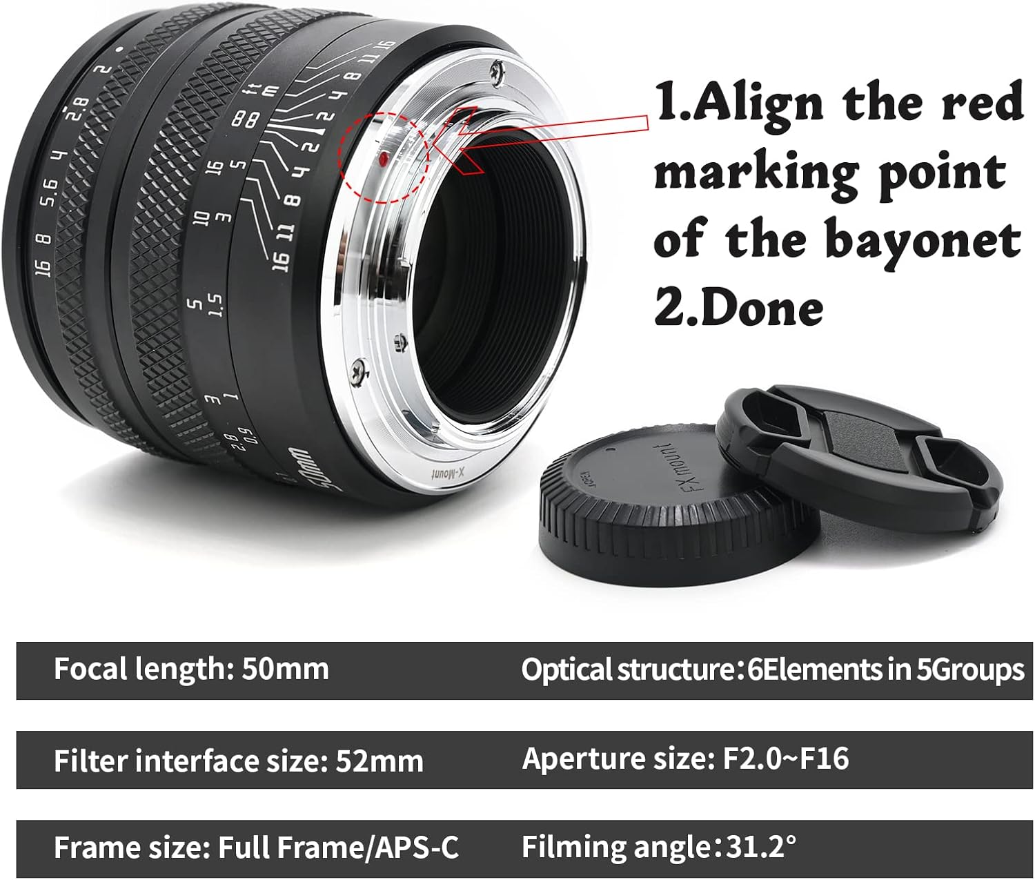 AstrHori 50mm F2.0 Full Frame Large Aperture Manual Focus Prime Lens with Blur Effect & Filter Slot for Sigma, Leica, Panasonic Large Mount Camera Large TL CL TL2