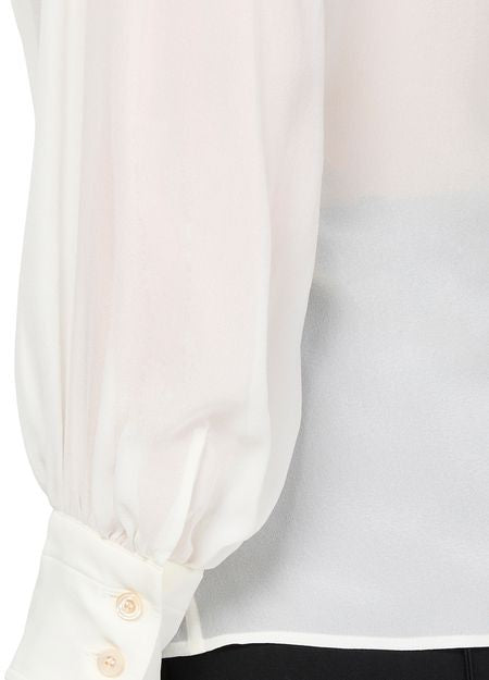 TOM FORD シルクジョーゼット製 長袖 Vネック ブラウス - Image 5