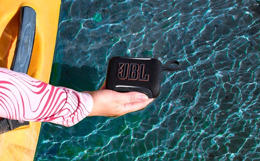 JBL GO5 Bluetooth Speaker, USB C Charging, IP68 Dustproof, Waterproof, Lossless Playback, Ambient Edge Light, AirTouch, Stereo Pairing, Compact, App Compatible, Auracast Compatible, Passive Radiator